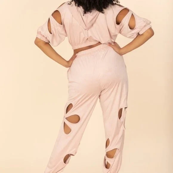 Hoodie Flower Cut-Out Set - Picture 3 of 11